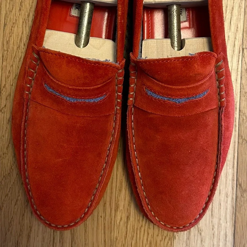 GORGEOUS Manolo Blahnik Suede Drivers, Mens Size 9, Red Suede, Great Condition! - Picture 9 of 9